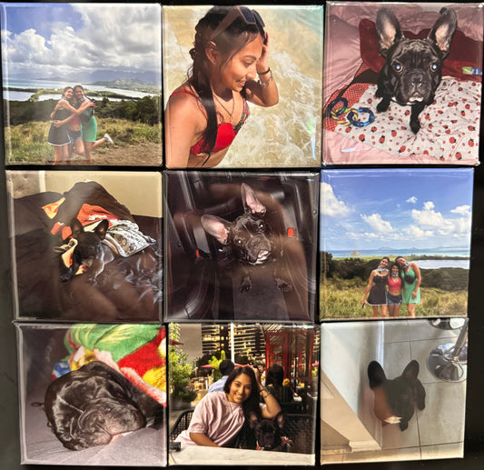 Nine 2x2 Custom Photo Magnets Set Of 9