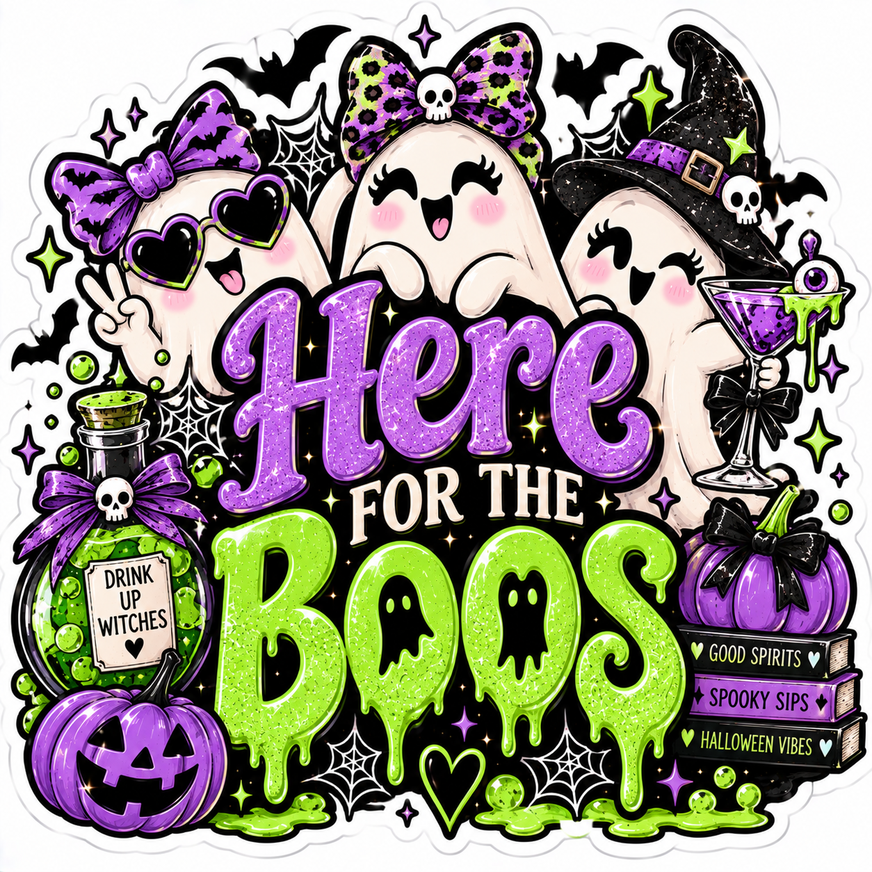 Here For The Boos Sticker