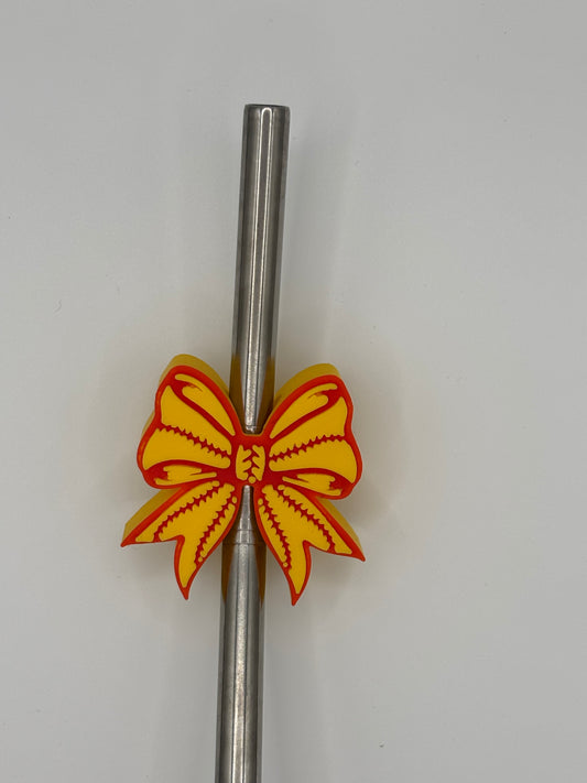 Softball Bow Straw Topper 10mm