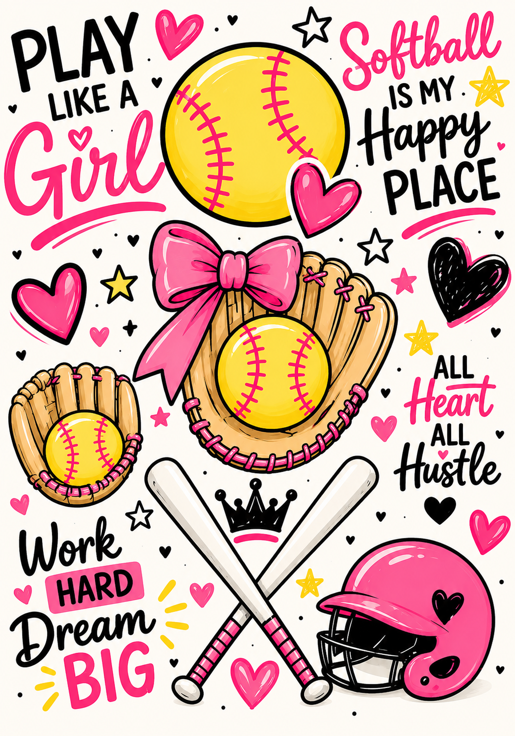 Softball Peel and Stick