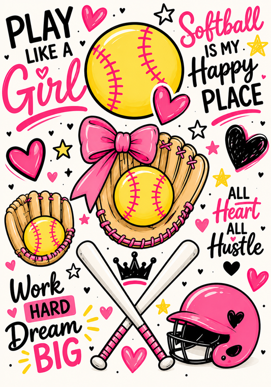 Softball Peel and Stick