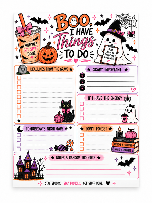 Boo I Have Things To Do Notepad