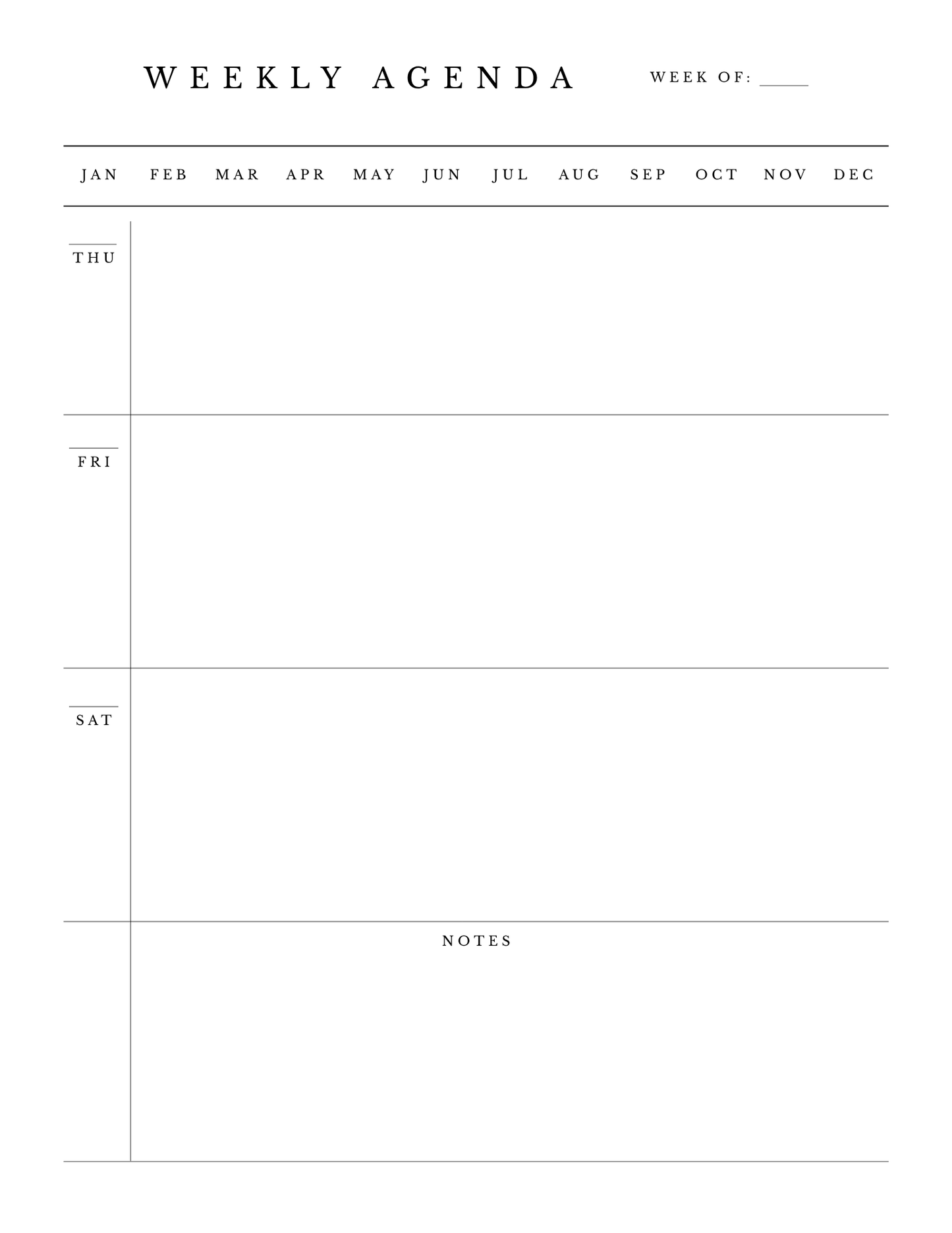 Undated Planner
