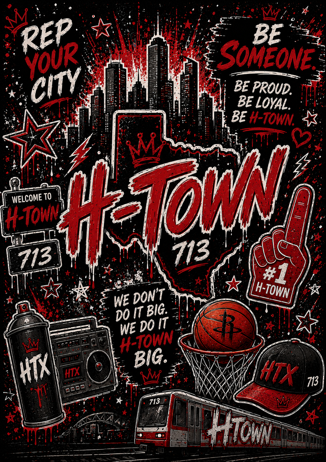 H-Town - Red Peel and Stick