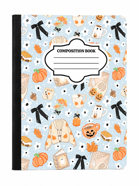 Halloween Blue Pastel Composition Book