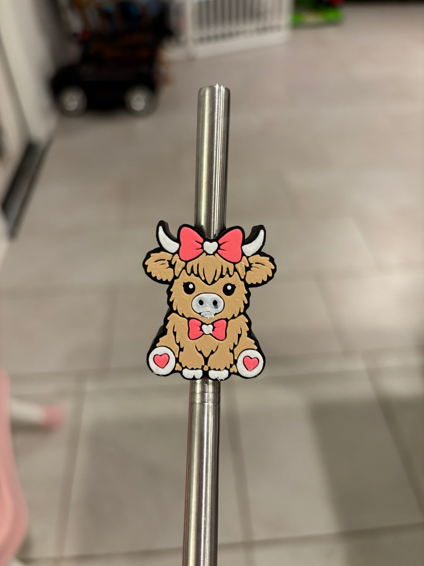 Heart Highland Straw Topper 10mm
