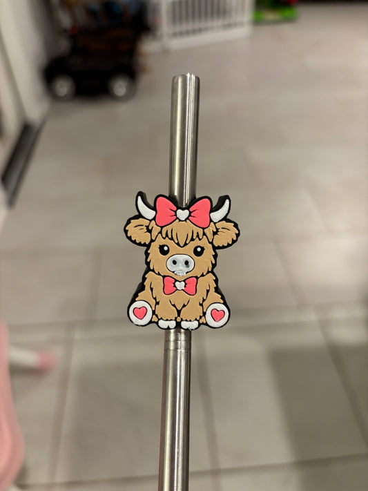 Heart Highland Straw Topper 10mm