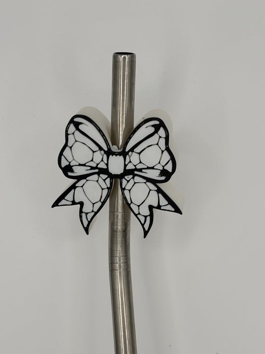 Soccer Bow Straw Topper 10mm