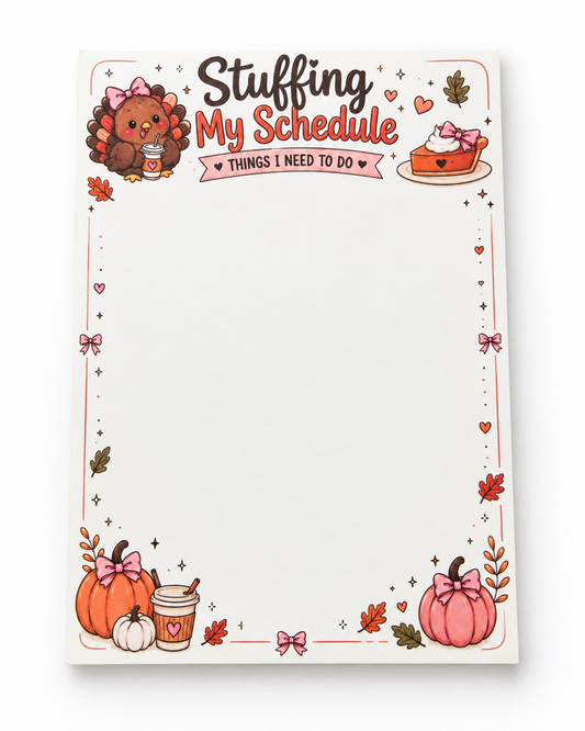 Stuffing My Schedule Notepad
